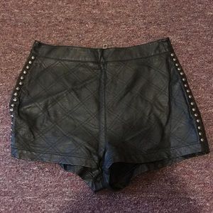 Leather Studded Shorts